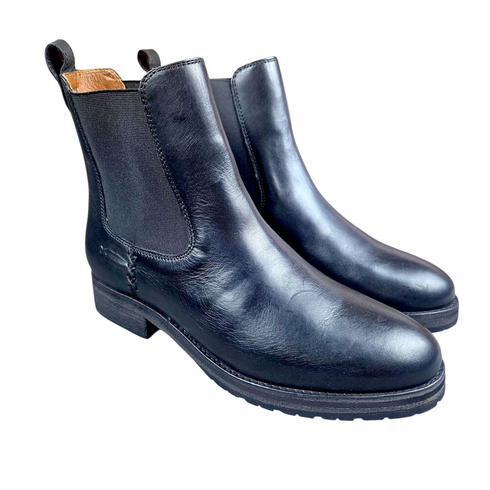 Frye Melissa Double Lug Sole Chelsea Boots Black Women's Size 8 A NIB READ